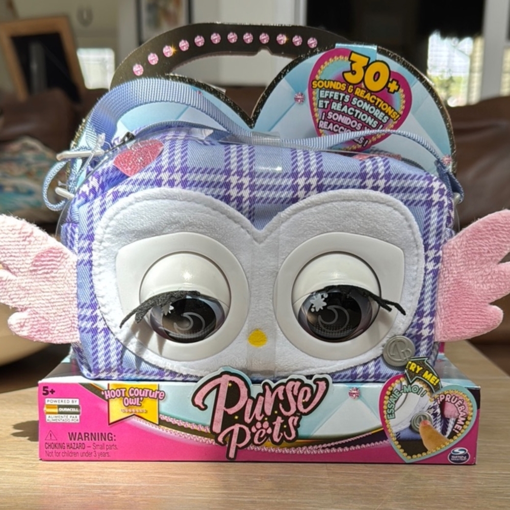 Purse Pets "Hoot Couture" Owl Bag - Blue and Pink